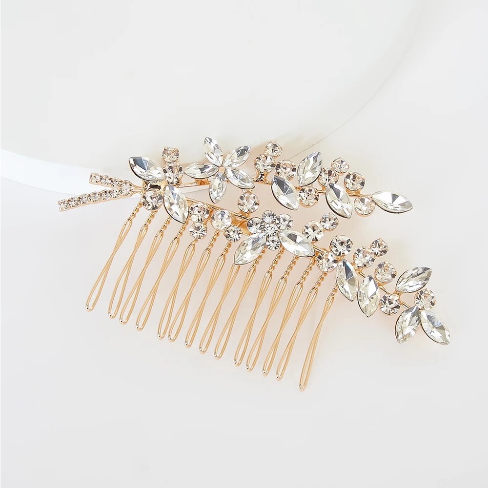Perfect Finale Gold Rhinestone Barrette
